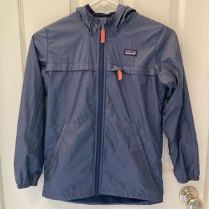 Girls zip-up Patagonia rain jacket indigo/navy